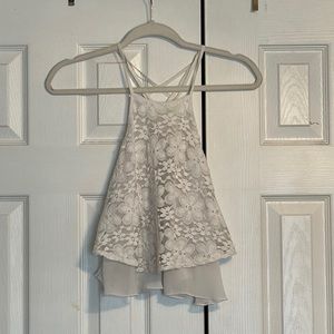 Hollister floral lace strappy top with mesh back. Size XS.